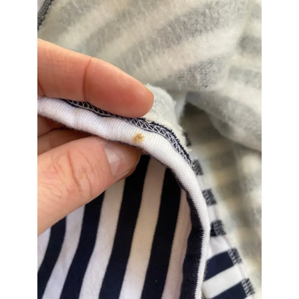 Tim Pouce Navy & White Striped Toddler Coat, Size 18M